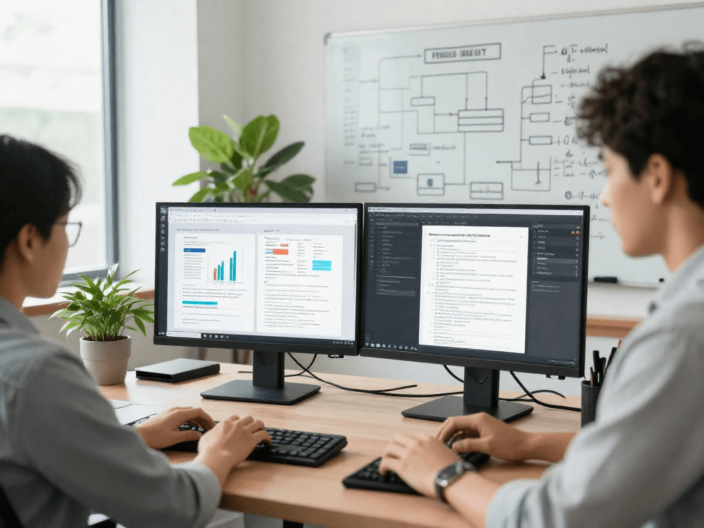 Innovative document fraud detection workspace with analysts and technology.