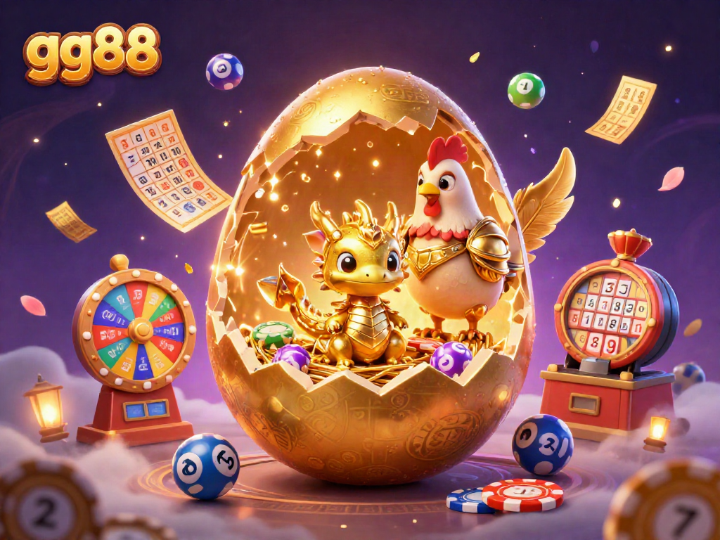 Experience the excitement of gg88 with a vibrant golden dragon and dynamic gaming elements.