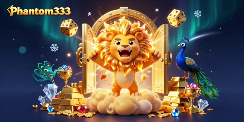 Players explore exciting gaming opportunities at Phantom333 with a vibrant 3D casino illustration.
