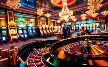 Players engage with the best crypto casinos, showcasing vibrant tables and slot machines.