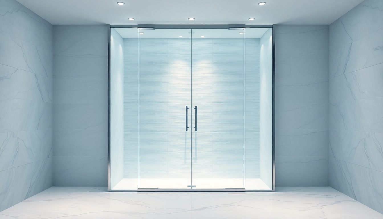 Stylish shower sliding doors in a contemporary bathroom setting, showcasing elegance and functionality.
