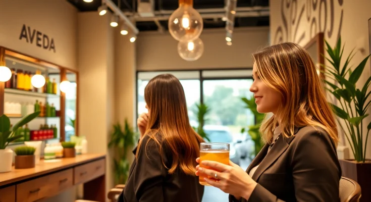 Enjoying a vibrant atmosphere at an Aveda salon San Diego, featuring skilled stylists and eco-friendly products.