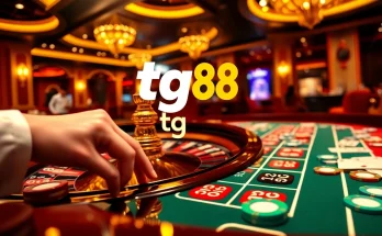 Players engaging in thrilling casino games at a vibrant tg88 roulette table filled with colorful chips.