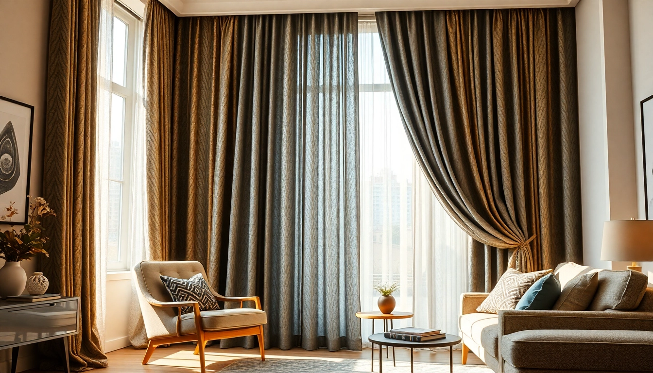 Dikke gordijnstof als elegante raamdecoratie in een gezellig interieur.