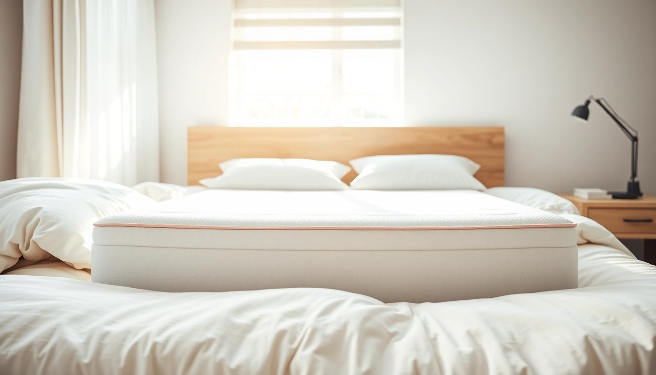 Experience comfort on a mattress memory foam with plush pillows in a beautifully lit bedroom.