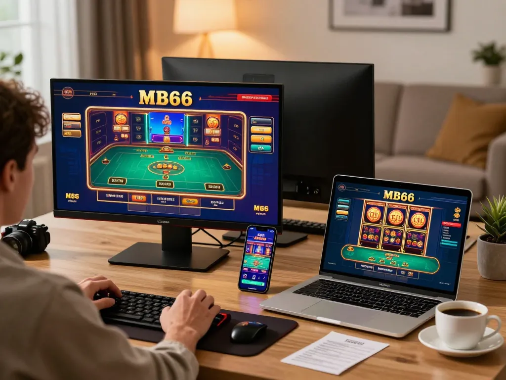 Engaging gameplay experience on MB66 with a player strategizing in a cozy home setting.