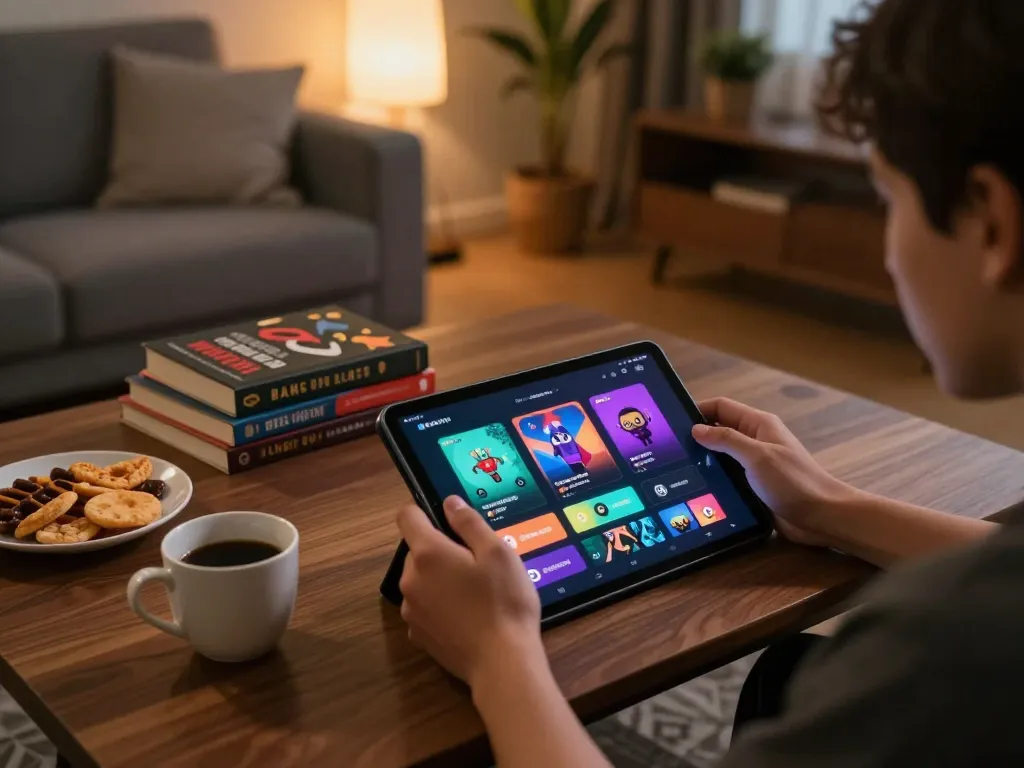 Engaged player using Go88 app on tablet for a thrilling online gaming experience