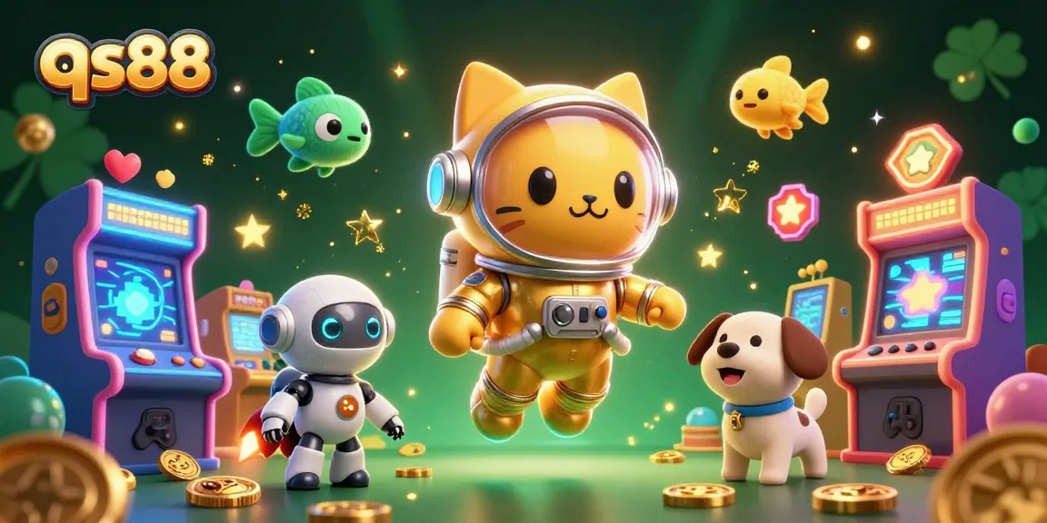 Experience thrilling gameplay with qs88's vibrant energy in this captivating 3D casino scene.