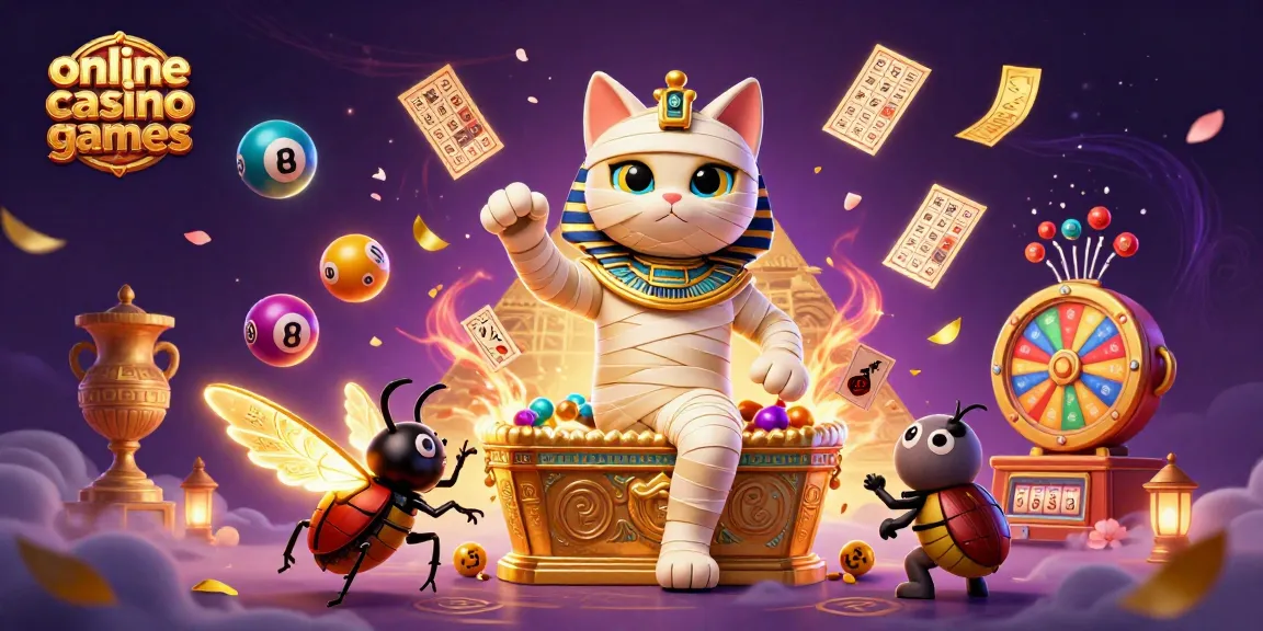 Experience online casino games excitement with vibrant Egyptian-themed characters and elements.