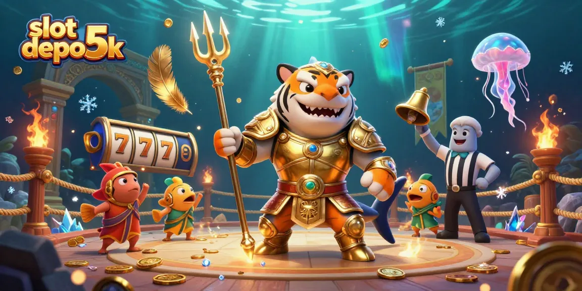 Spin for big wins with slot depo 5k in a vibrant underwater casino setting.