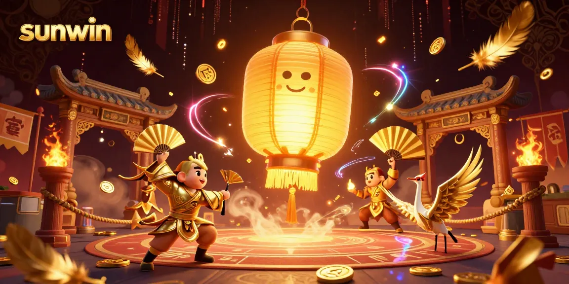 Betting excitement unfolds in this sunwin-themed digital illustration filled with vibrant casino elements.